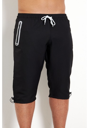 Enrico Ferry Erkek Siyah Hızlı Kuruyan Büyük Beden Kapri Edy2524b Siyah