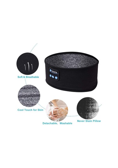 Mavi Bluetooth Kulaklık Spor Uyku Bandı Ince Yumuşak Elastik Rahat Kablosuz Kulaklık Müzik Göz Maskesi Yan Uyuyan İçin