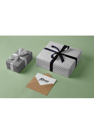 Siyah Verev Beyaz Ambalaj Kağıdı Seti 10 Rulo Kağıt 70x100 Cm