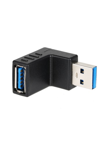 Skycity Usb 3.0 Am/af 90 Derece Yukarı Dönük Adaptör - Hızlı 5 Gbps Transfer, Sertifikalı Çevre Dost Malzeme, Siyah, Bağlantı Gerilimini Azaltır