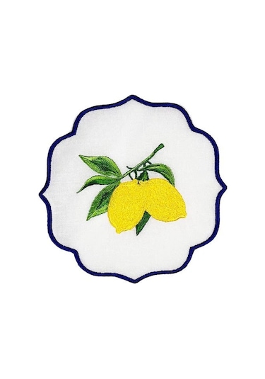 Bardak Altlığı Capri Desen 4 Lü Set Beyaz
