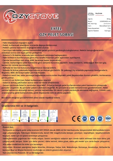 Ozystove Eyfel Pelet Sobası