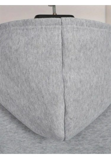 Kışlık Kapüşonlu Sweatshirt, Çocuk Pretty Girl Baskılı Gri