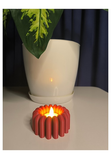 Modern Tealight Mumluk Kırmızı