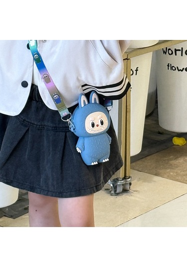 Snapbuy Silikon Bozuk Para Çantası, Labubu Şekilli Çocuk Cüzdanı Mavi