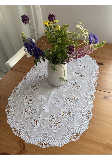 Best Price 34 Masa İçin Oval Beyaz Bez 450983913 Beyaz