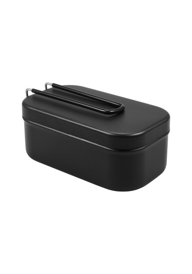 Mufunye Alüminyum 800ml Dış Etkinlikler İçin Hızlı Isıtma Kabiliyetli Kamp, Yürüyüş, Balıkçılık Mutfaklı Kare Yemek Kutusu Siyah Çok Renkli