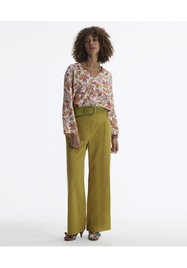 Yargıcı Uzun Kollu V Yaka Bluz Pembe