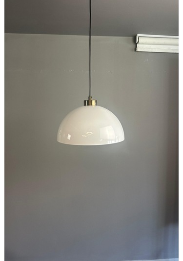 Yimpi Beyaz Avize Küçük Plafonyer Başlık Tekli Sarkıt Salon Mutfak Kuaför Cafe Lamba Dekoratif Beyaz