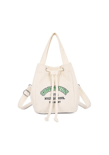 Novahub Beyaz Kanvas Kova Çanta Desinvolte 2023 Yeni Moda Kadife Koleji Rüzgar Bir Omuz Messenger İşlemeli Çanta Beyaz Beyaz