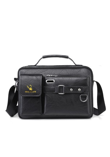 Erkek Büyük Kapasiteli Su Geçirmez Omuz Çapraz Çanta - Siyah 05 Siyah