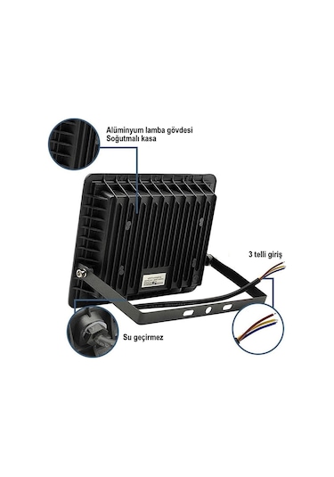 Şanled 500w 30.000 Lümen 6500k Beyaz Işık Smd Led Projektör 4'lü