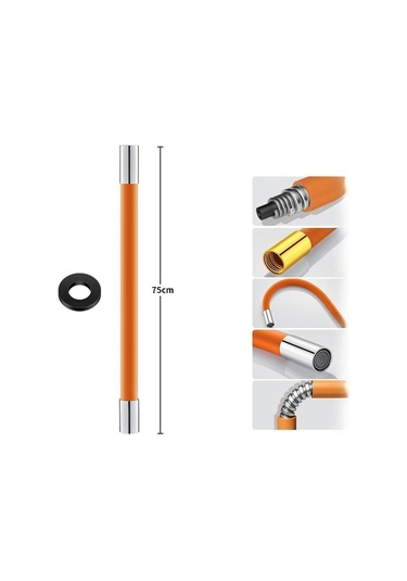 Suntek Balkon, Banyo, Mutfak Için Esnek Su Musluğu Borusu Uzatma Turuncu