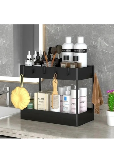 2 Katmanlı Lavabo Altı Depolama Organizatör Çok Amaçlı Raf Banyo Diğer