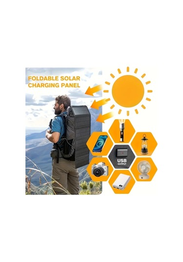 Elmpaly Usb-c Güneş Paneli 6 Katlanır Taşınabilir Şarj Cihazı Tablet Laptop Kamp