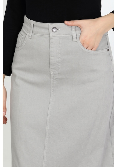 Vellichor Tesettür Etek Gri Çok Renkli