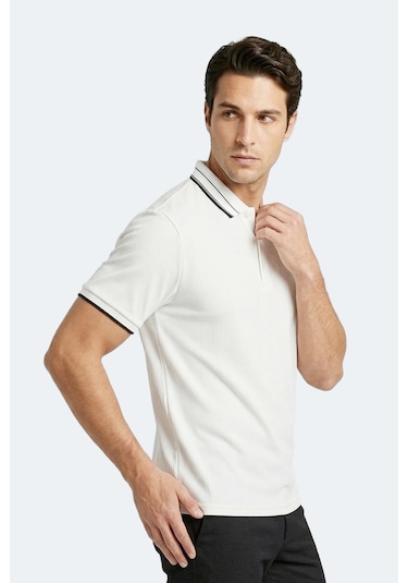 Slazenger Zınovıa Erkek Polo Yaka Beyaz Tişört