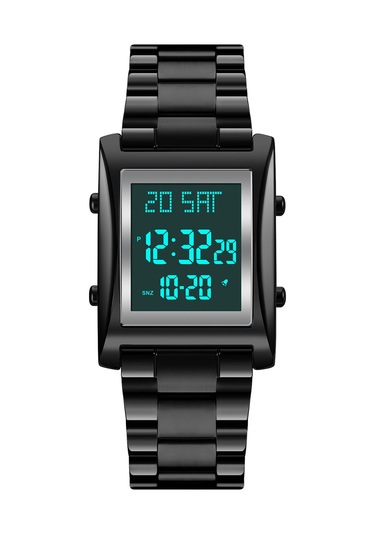Dofolink Skmeı 1812 Erkek Dijital Saat - Çift Zaman, Geri Sayım, Stopwatch Ve 50m Su Geçirmez - Spor Ve İş İçin Siyah