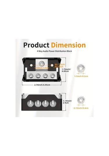 Cordial 2 Adet Ağır Hizmet 4 Yollu Araç Ses Topraklama Dağıtım Bloku 024 Giriş 4810 Çıkış Amplifikatör Güç Splitter
