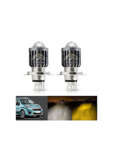 H4 Mercek Led Xenon- Fiat Fiorino Uzun-kısa Çift Renk