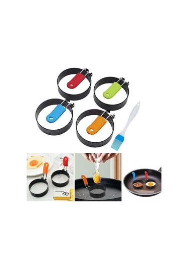 Yunboo 4'lü Demir Non-stick Yumurta Çemberi Seti - Tam Yuvarlak Yumurta, Pancake Ve Burger İçin Mutfak Gereci Diğer