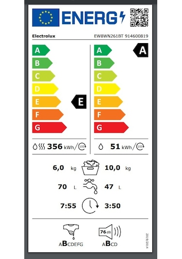 Electrolux PerfectCare 800 EW8WN261BT 1600 Devir 10 KG + 6 KG Kurutmalı Çamaşır Makinesi