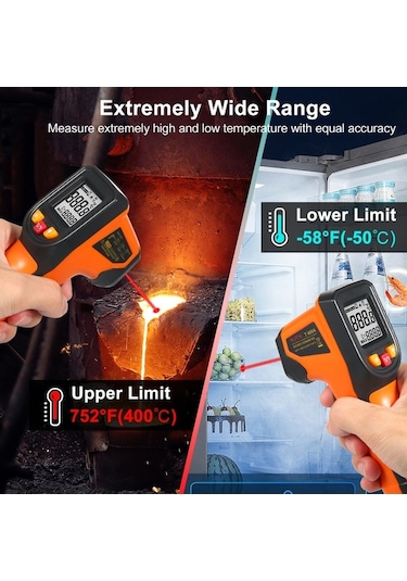 Supermarket1 Njty T400a Kızılötesi Termometre, Mutfak Ve Sanayi İçin Hassasiyetli, Emisyonlu Termometre