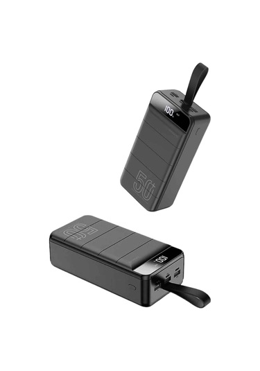 Taşınabilir Powerbank 50.000 Mah 4 Girişli Hızlı Şarj Led Göstergeli Fenerli Şarj Çok Renkli