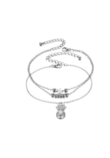 Brezza Lusso Jewelry Boncuklu Ananas Bayan Ayak Halhal No1 Çok Renkli