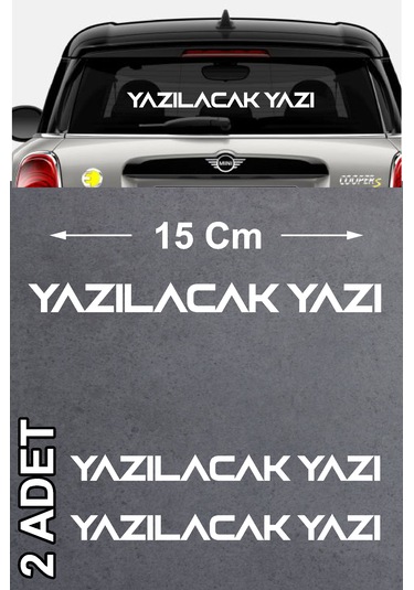 Kişiye Özel Ad Soyad Sticker 2 Adet - Araba Oto Motosiklet Karavan Sticker - 00122 15 Cm