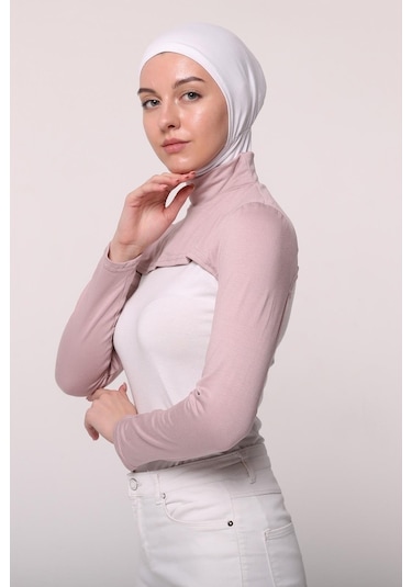 Altobeh Balıkçı Yakalı Boyunluklu Kolluk Pudra Çok Renkli