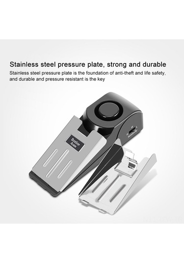 Tenfowee Ev Ofis Otel Güvenlik Alarmı - Paslanmaz Çelik, 120db Ses, Titreşim Sensörlü, Taşınabilir Kapı Tıkacı