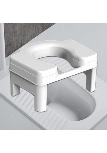 Suntek Tuvalet Taburesi Taşınabilir Kaymaz Kompakt 18,5cm-beyaz