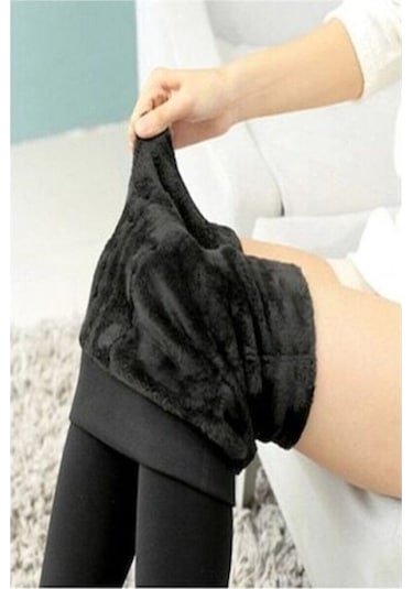 Momslab Kadın Içi Peluşlu Kışlık Termal Tayt Içlik Siyah Peluş Taytsiyahxl Siyah