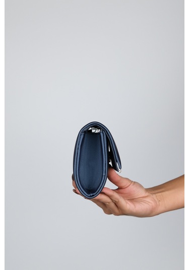 Marıa Laci Saten Gümüş Taşlı Kadın Abiye Çanta Çok Renkli