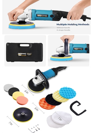 Germany Style 5002 1600W Polisaj Makinesi + 11 Parça Sünger Seti