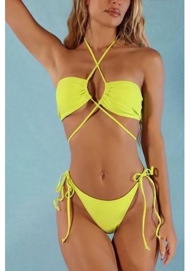 Deep Beach Bağlama Detaylı Bikini Takım Db200780bt 001