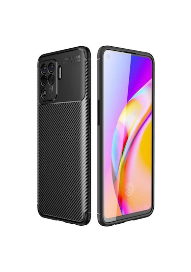 Oppo Reno 5 Lite Kılıf Zore Negro Silikon Kapak-Siyah