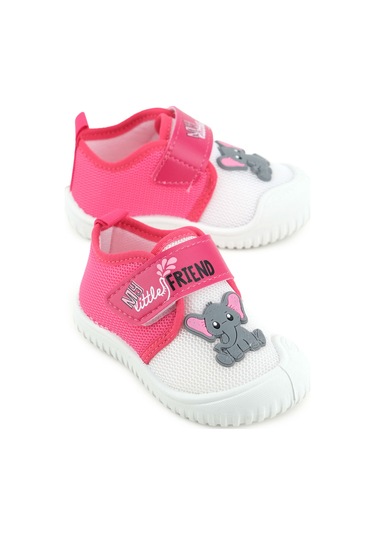 Gezer Kız Bebek Yazlık Keten Tek Cırt Cırtlı Ayarlanabilir Rahat Taban Ev Okul Kreş Günlük Ayakkabı Beyaz