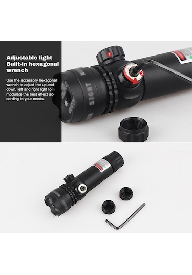 Maoyaya Yeşil Optik Maser Yüksek Güç El Feneri, Usb Şarj, Ayarlanabilir Ray Montaj Siyah