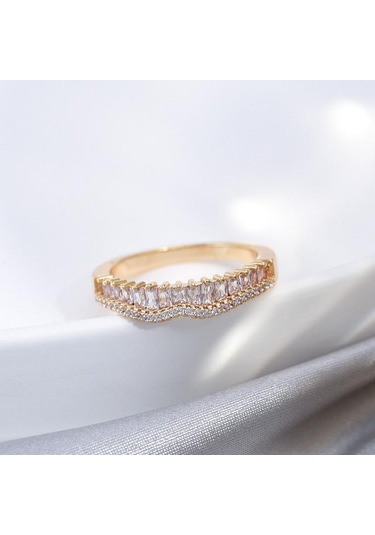 Kinel Doğal Zirkon Tam Kaplamalı Yüzükler Kadınlar Için Lüks Gül Altın Renk Güzel Takı 8 Rose Gold