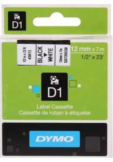 Dymo D1 Yedek Şerit 12MMx7M Beyazsiyah 45013