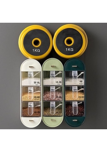 Novahub Beyaz Ekolojik Baharat Kabı, Pratik Duvara Monte Baharat Kutusu/ Beyaz