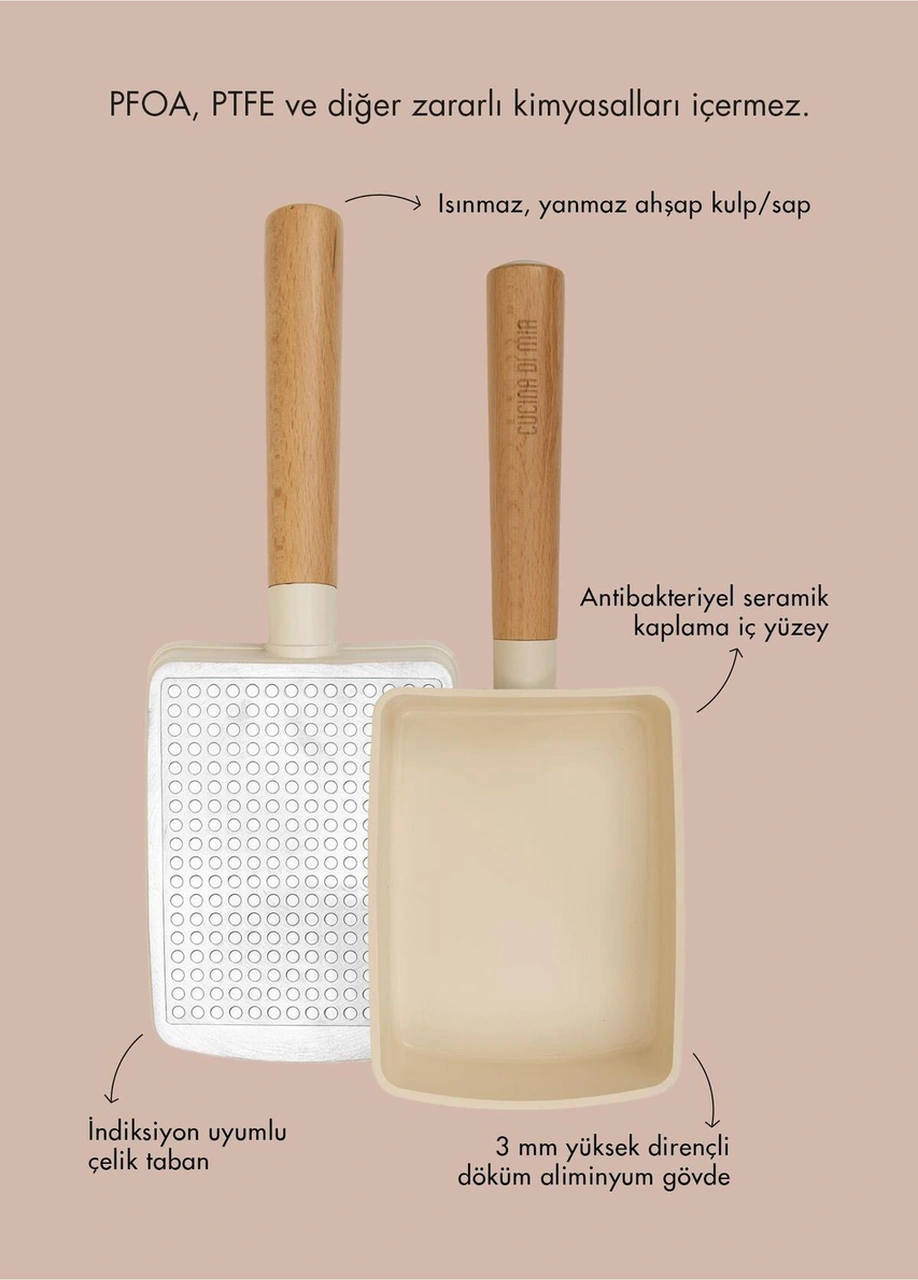 The Mia Cucina 17 Parça Full Tencere Tava Çeyiz Seti Takımı Krem