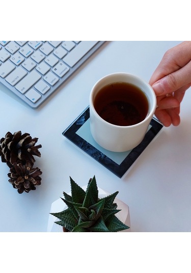 Decorita Cam Bardak Altlığı Ö Harfli Tasarım 4'lü Takım 10 x 10 CM Çok Renkli