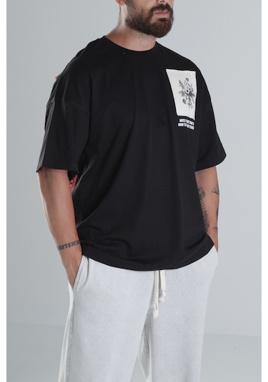 Cocopelli Halı Desenli Siyah Tasarım T-shirt Coc1493 Siyah