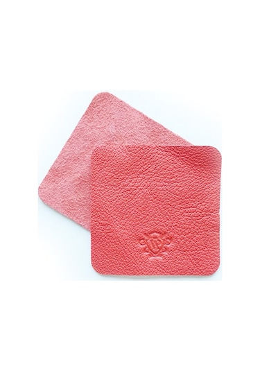Coaster Kare Bardak Altlığı Vegan Deri Siyah Pembe