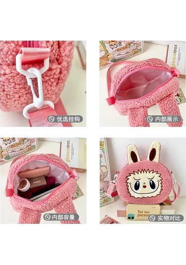 Labubu Crossbody Çanta Anime Kawaii Omuzdan Askili Çanta Karikatür Kadın A A Çok Renkli