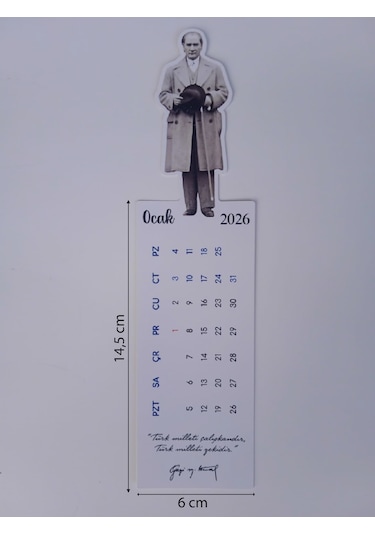 2026 Atatürk Ayraç Takvimi Atatürk Temalı Ayraç Takvim