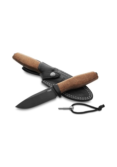 Lionsteel Acha Natural Burlap Black Blade Bıçak Kahverengi